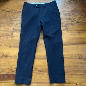 Suitsupply‎ Pants Mens Navy Brescia Slim Fit Seersucker Slacks Stretch 38W